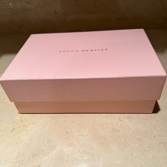 Sophia Webster Rosalind Pearl Heel Sandals Gold Glitter Size 39.5 / US 9.5 NIB - Picture 9 of 11